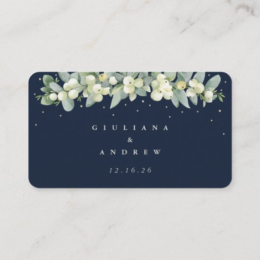 Carte D'accompagnement Mini Marine Snowberry+Eucalyptus Mariage en ligne  (Dos)