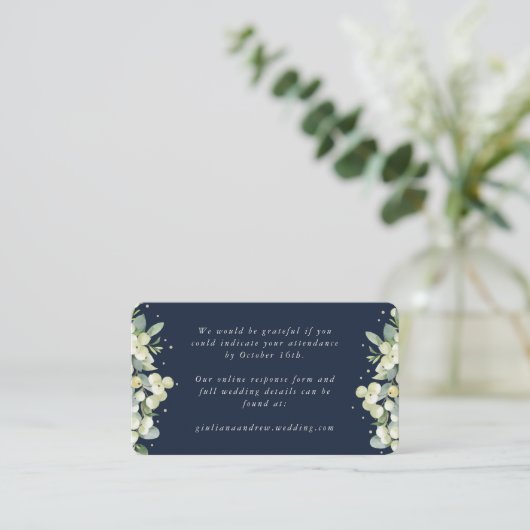 Carte D'accompagnement Mini Marine Snowberry+Eucalyptus Mariage en ligne  (Debout devant)