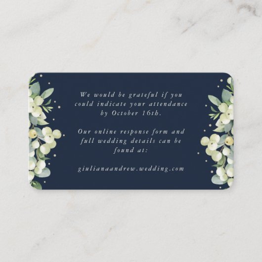 Carte D'accompagnement Mini Marine Snowberry+Eucalyptus Mariage en ligne  (Devant)