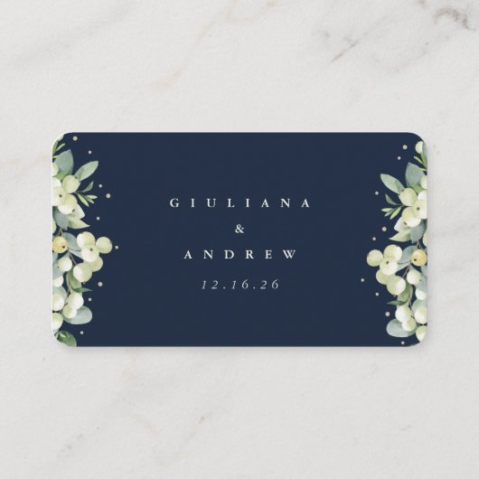 Carte D'accompagnement Mini Marine Snowberry+Eucalyptus Mariage en ligne  (Dos)