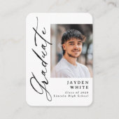 Carte D'accompagnement Mini Modern Brush Script Photo Graduation Invite (Devant)