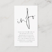 Carte D'accompagnement Mini Modern Script Info QR Code Détails du Mariage (Devant)