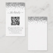 Carte D'accompagnement Mini Parties scintillant argent QR Code Détails du (Devant / Derrière)
