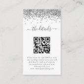 Carte D'accompagnement Mini Parties scintillant argent QR Code Détails du (Devant)