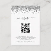 Carte D'accompagnement Mini Parties scintillant argent QR Code Mariage RS (Devant)