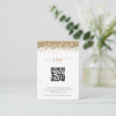 Carte D'accompagnement Mini Parties scintillant or QR Code Mariage RSVP (Debout devant)
