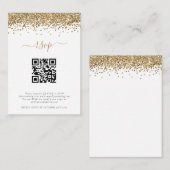 Carte D'accompagnement Mini Parties scintillant or QR Code Mariage RSVP (Devant / Derrière)
