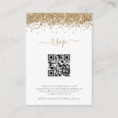 Carte D'accompagnement Mini Parties scintillant or QR Code Mariage RSVP (Devant)