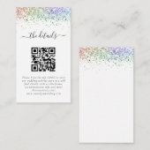 Carte D'accompagnement Mini Rainbow Parties scintillant QR Code Détails d (Devant / Derrière)