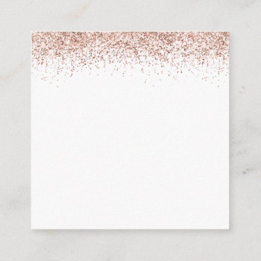 Carte D'accompagnement Mini Rose Gold Parties scintillant QR Code Mariage (Dos)