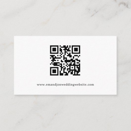 Carte D'accompagnement Mini script QR Code - Détails du Mariage (Dos)