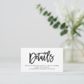 Carte D'accompagnement Mini script QR Code - Détails du Mariage (Debout devant)
