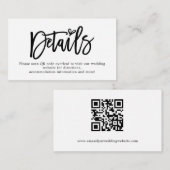 Carte D'accompagnement Mini script QR Code - Détails du Mariage (Devant / Derrière)