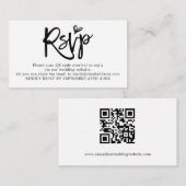 Carte D'accompagnement Mini Script QR Code Mariage RSVP (Devant / Derrière)