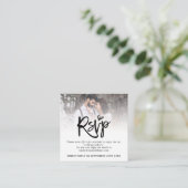 Carte D'accompagnement Mini Script QR Code photo Mariage RSVP Enclôture (Debout devant)