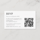 Carte D'accompagnement MINI Simple Code RSVP QR Code Noir et Blanc (Devant)