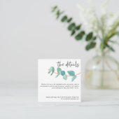 Carte D'accompagnement MINI SIZE Eucalyptus Informations sur le Mariage (Debout devant)