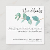 Carte D'accompagnement MINI SIZE Eucalyptus Informations sur le Mariage (Devant)