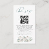 Carte D'accompagnement Mini taille Citrouilles blancs QR Code Mariage RSV (Devant)
