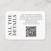 Carte D'accompagnement Miniature moderne photo QR Code Détails du Mariage (Devant)