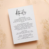 Carte D'accompagnement Minimal Black White Handwritten Script Wedding