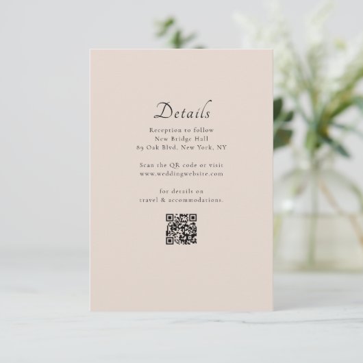 Carte D'accompagnement Minimal classique moderne QR Code Détails du Maria (Debout devant)
