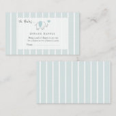 Carte D'accompagnement Minimal Dusty Blue Elephant Sketch Diaper Raffle (Devant / Derrière)