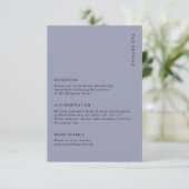 Carte D'accompagnement Minimal Dusty Blue Modern Simple Wedding Details (Debout devant)