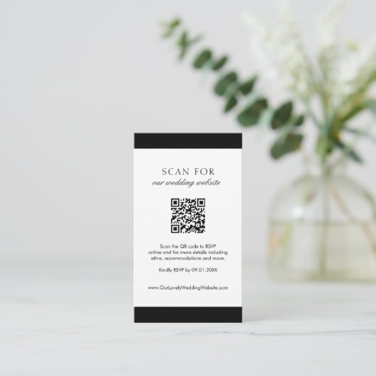 Carte D'accompagnement Minimal Élégant site Web Moderne QR Code Mariage (Debout devant)