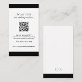 Carte D'accompagnement Minimal Élégant site Web Moderne QR Code Mariage (Devant / Derrière)