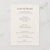 Carte D'accompagnement Minimal Elegant Wedding Details Card (Devant)