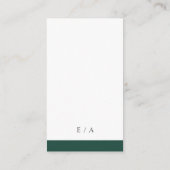 Carte D'accompagnement Minimal Emerald vert moderne QR Code Mariage (Dos)