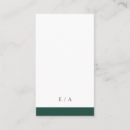 Carte D'accompagnement Minimal Emerald vert moderne QR Code Mariage (Dos)