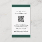 Carte D'accompagnement Minimal Emerald vert moderne QR Code Mariage (Devant)