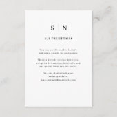 Carte D'accompagnement Minimal et chic | Détails de l'invité Mariage (Devant)
