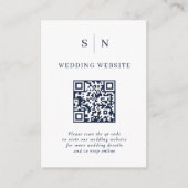 Carte D'accompagnement Minimal et chic | Mariage de code QR blanc et mari (Devant)