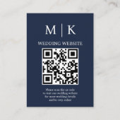 Carte D'accompagnement Minimal et chic |Mariage de code QR bleu foncé Mar (Devant)