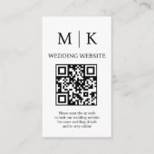 Carte D'accompagnement Minimal et chic | Mariage de code QR noir et blanc (Devant)