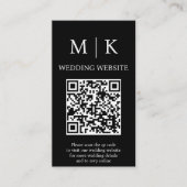 Carte D'accompagnement Minimal et chic | Mariage de code QR noir et blanc (Devant)