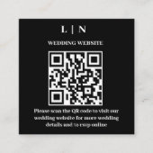 Carte D'accompagnement Minimal et chic | Mariage de code QR noir et blanc (Devant)