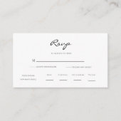Carte D'accompagnement Minimal et chic | Noir et Blanc mariage RSVP (Devant)