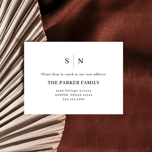 Carte D'accompagnement Minimal et chic | Nouvelle insertion d'adresse