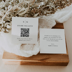 Carte D'accompagnement Minimal et chic   QR Code Mariage Partagez l'amour