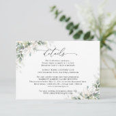Carte D'accompagnement Minimal Eucalyptus Wedding Details Card (Debout devant)