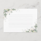 Carte D'accompagnement Minimal Eucalyptus Wedding Reception (Dos)