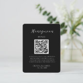 Carte D'accompagnement Minimal Honeymoon Fund Request QR Code Card (Debout devant)
