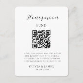 Carte D'accompagnement Minimal Honeymoon Fund Request QR Code Card (Devant)