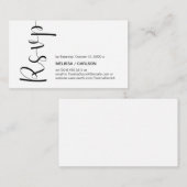 Carte D'accompagnement Minimal moderne, Script noir, réponse RSVP (Devant / Derrière)