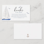 Carte D'accompagnement Minimal Nautical Sailboat Ahoy Boy Livres Pour Béb (Devant / Derrière)
