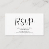Carte D'accompagnement Minimal, police noire, mariage RSVP, répondre (Devant)